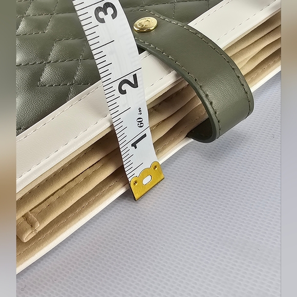 Vlando Yancy Travel Jewelry Organiser Foldable Jewelry Storage Book Green/Cream - Picture 15 of 15